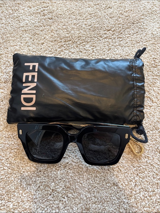 Fendi Black Sunglasses with Dark Lenses